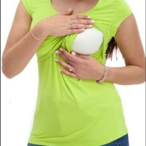 Nursing top scoop neck chartreuse tunic size large